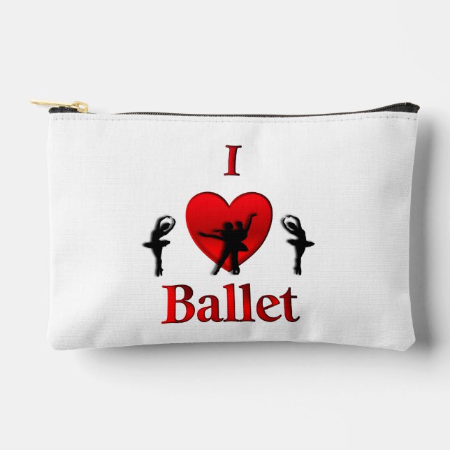 I Heart Ballet Accessory Pouch (Front)
