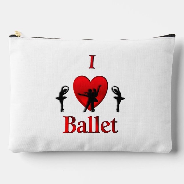I Heart Ballet Accessory Pouch (Front)