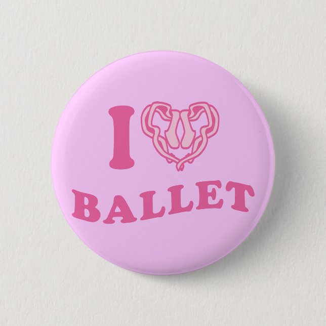 I Heart Ballet Button (Front)