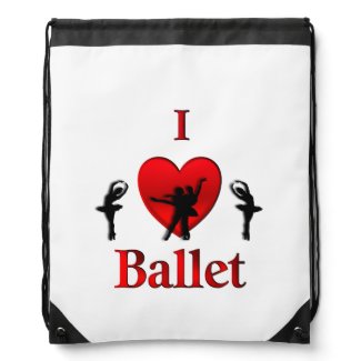I Heart Ballet Dance Cinch Bag