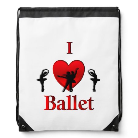 I Heart Ballet Dance Cinch Bag