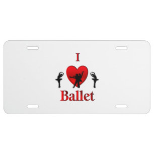 I Heart Ballet Dance License Plate