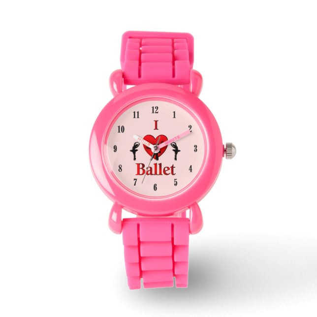 I Heart Ballet Dance Pink Watch (Front)