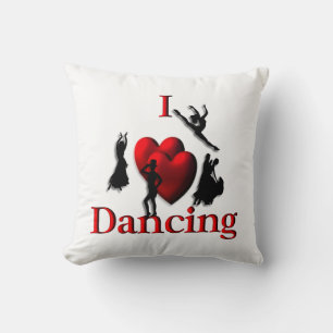 I Heart Ballet Dance Throw Pillow