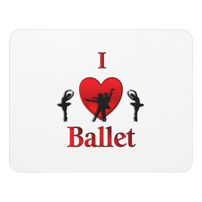 I Heart Ballet Door Sign (Contemporary Front)
