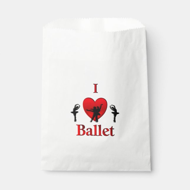I Heart Ballet Favor Bag (Front)
