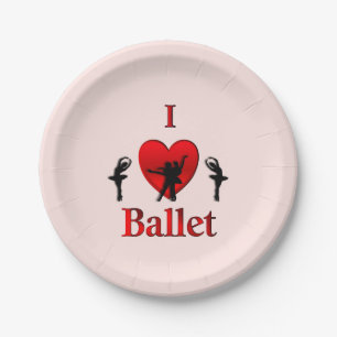 I Heart Ballet Paper Plates