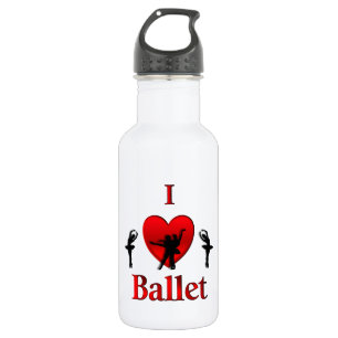 I Heart Ballet Stainless Steel Water Bottle