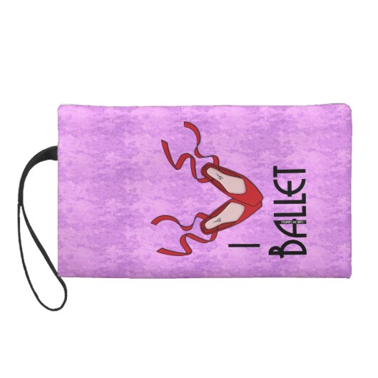 I Heart Ballet Wristlete Bag (Back)