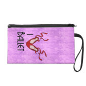 I Heart Ballet Wristlete Bag (Front)