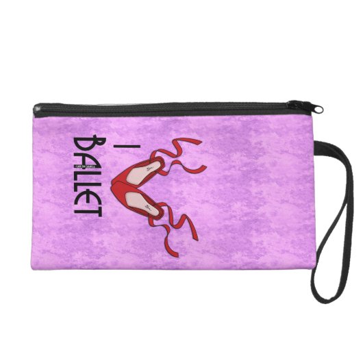 I Heart Ballet Wristlete Bag (Front)
