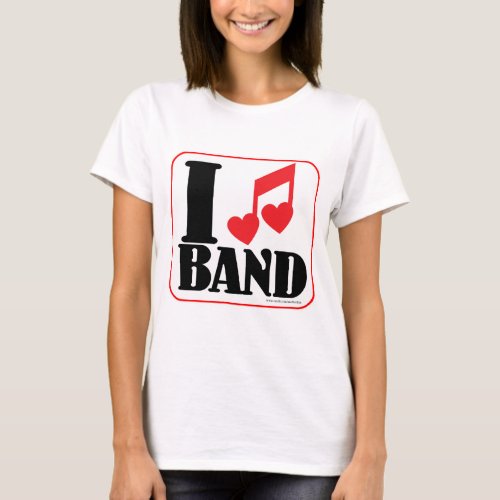 I Heart Band Cool Fun Song Slogan Art  T_Shirt