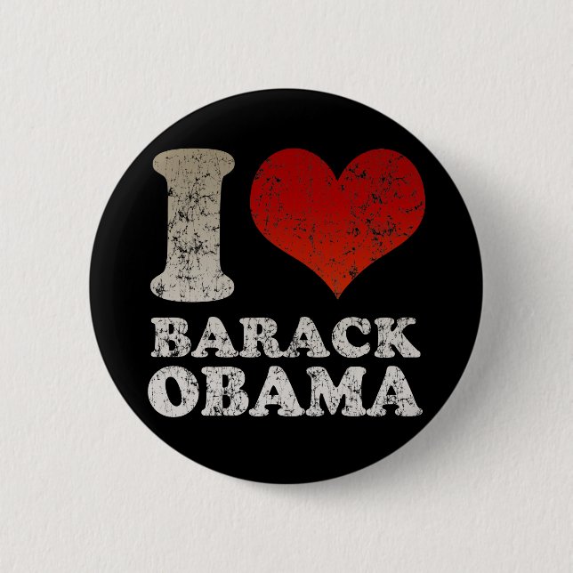 I heart Barack Obama button (Front)