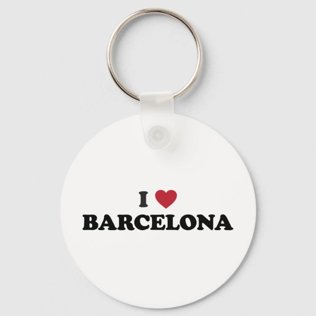 I Heart Barcelona Spain Keychain (Front)