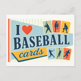 "I [Heart] Baseball Cards" Postcard