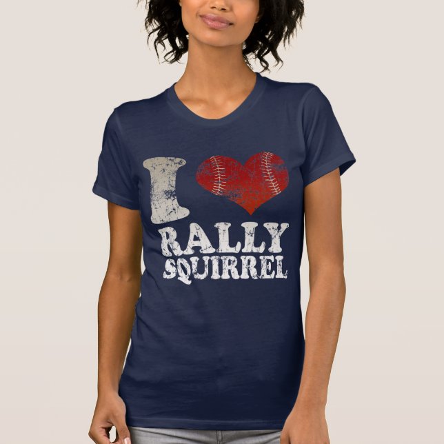 I heart Baseball Rally Squirrel t shirt (Front)