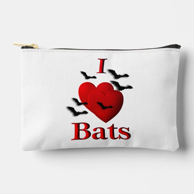 I Heart Bats Accessory Pouch (Front)