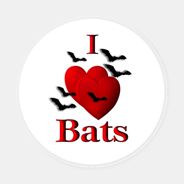 I Heart Bats Coaster Set (Single)