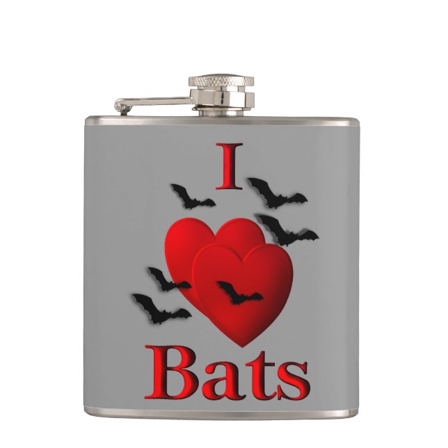 I Heart Bats Flask (Front)