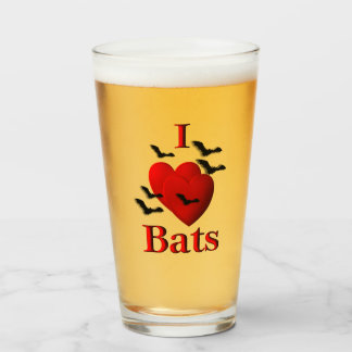 I Heart Bats Glass