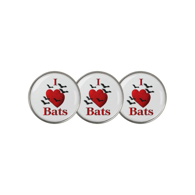 I Heart Bats Golf Ball Marker (3 Up)