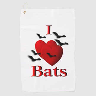 I Heart Bats Golf Towel