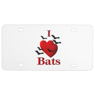 I Heart Bats License Plate