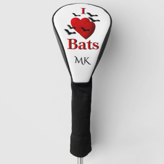 I Heart Bats Personal Monogram Golf Head Cover