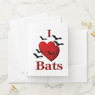 I Heart Bats Pocket Folder