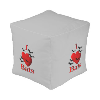 I Heart Bats Pouf