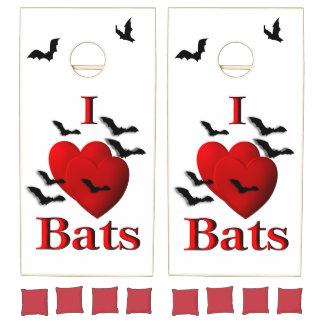 I Heart Bats Regulation Cornhole Set