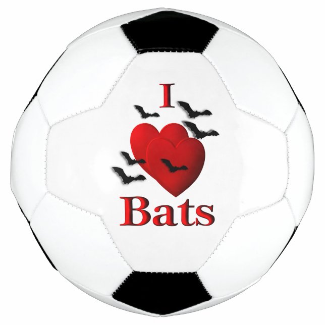 I Heart Bats Soccer Ball (Front)