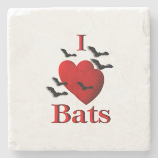 I Heart Bats Stone Coaster