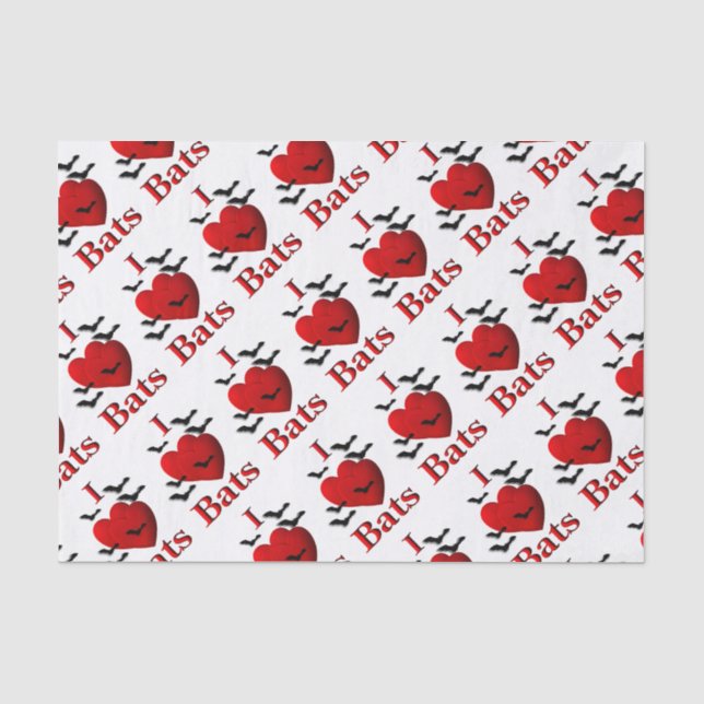I Heart Bats Tissue Paper (Front)