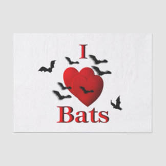 I Heart Bats Tissue Paper