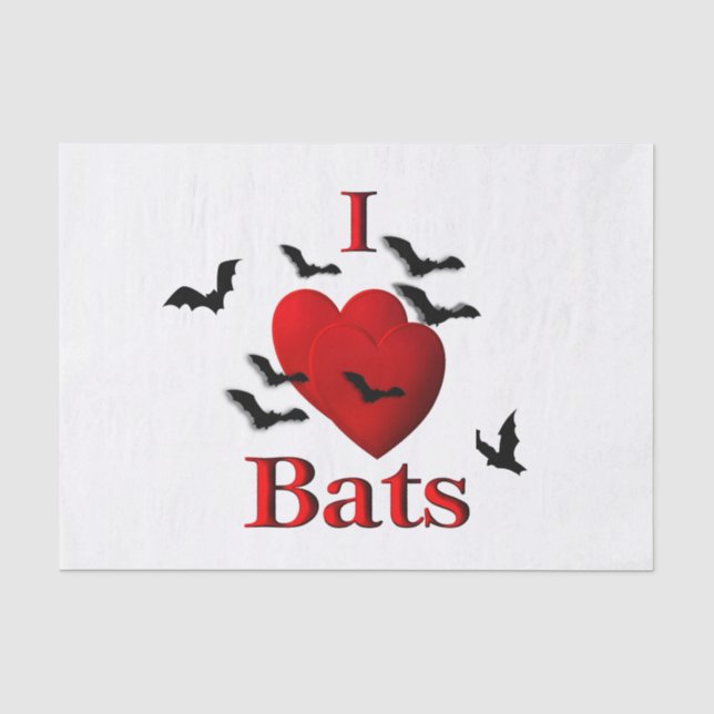 I Heart Bats Tissue Paper (Front)