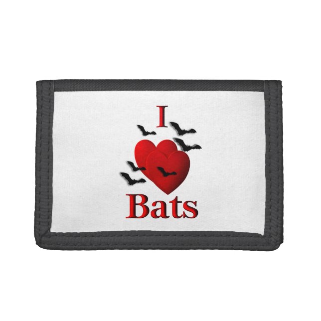 I Heart Bats Trifold Wallet (Front)