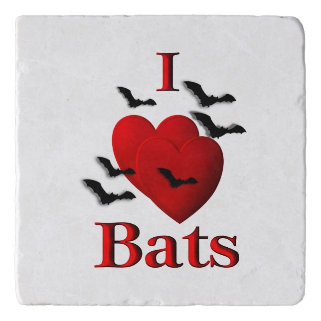 I Heart Bats Trivet (Front)