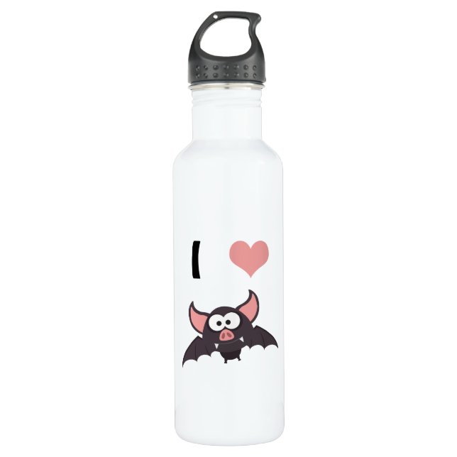 I heart bats water bottle (Front)