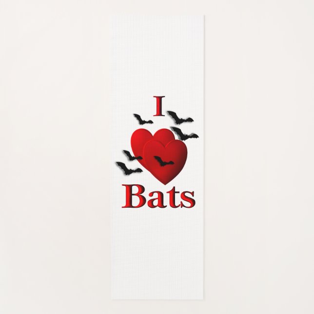 I Heart Bats Yoga Mat (Front)
