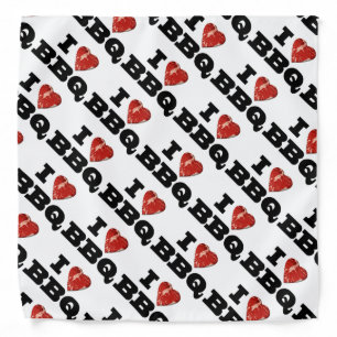 I Heart BBQ, Funny Beef Steak Grill Bandana
