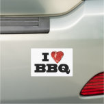 I Heart BBQ, Funny Beef Steak Grill Car Magnet
