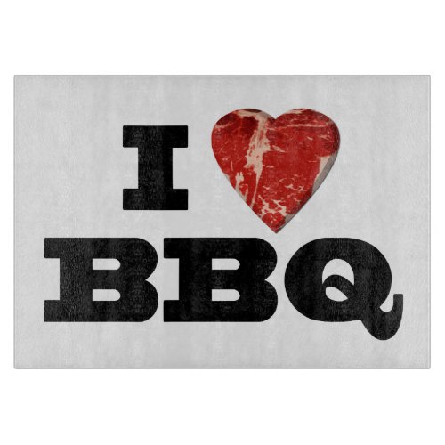 I Heart BBQ Funny Beef Steak Grill Cutting Board