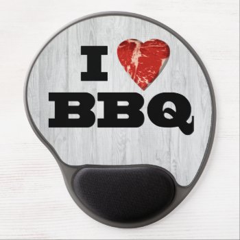 I Heart Bbq  Funny Beef Steak Grill Gel Mouse Pad by cutencomfy at Zazzle