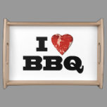 I Heart BBQ, Funny Beef Steak Grill Serving Tray