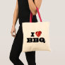 I Heart BBQ, Funny Beef Steak Grill Tote Bag