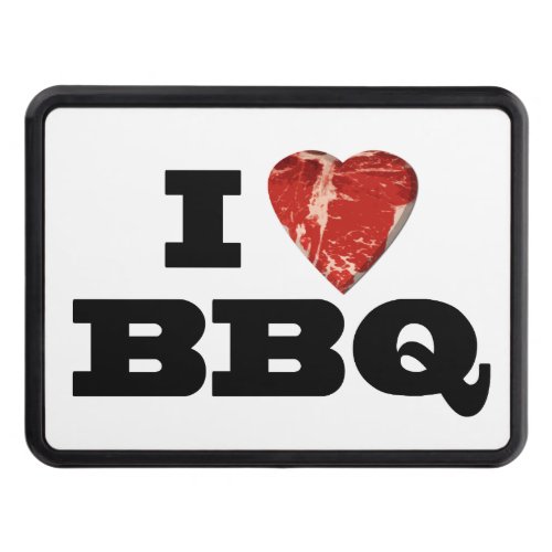 I Heart BBQ Funny Beef Steak Grill Tow Hitch Cover