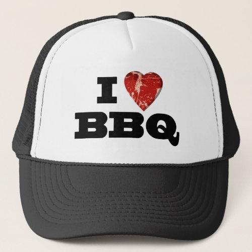 I Heart BBQ Funny Beef Steak Grill Trucker Hat