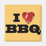 I heart BBQ, Steak Heart Shape Funny Grilling Magnet