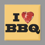 I heart BBQ, Steak Heart Shape Funny Grilling Magnet